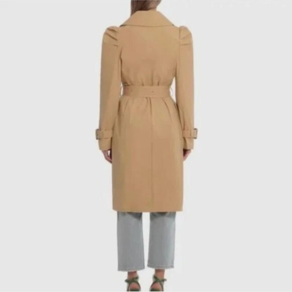 Avec Les Filles Puff Sleeve Classic Tan Trench Coat - Picture 3 of 15